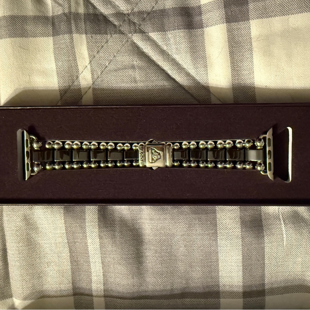 ** REDUCED ** Lagos Black Ceramic and Stainless Steel Watch Bracelet-38 - Picture 3 of 5
